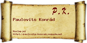 Paulovits Konrád névjegykártya